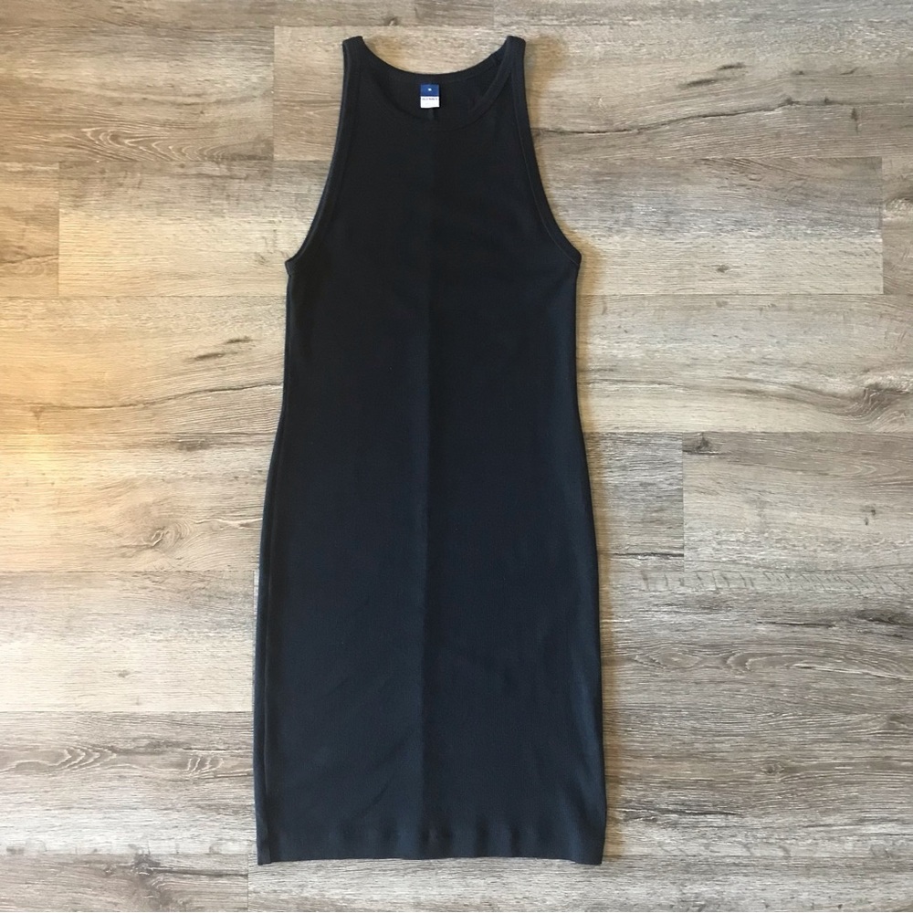 Old Navy Fitted Ribbed Mini Dress Medium Black
